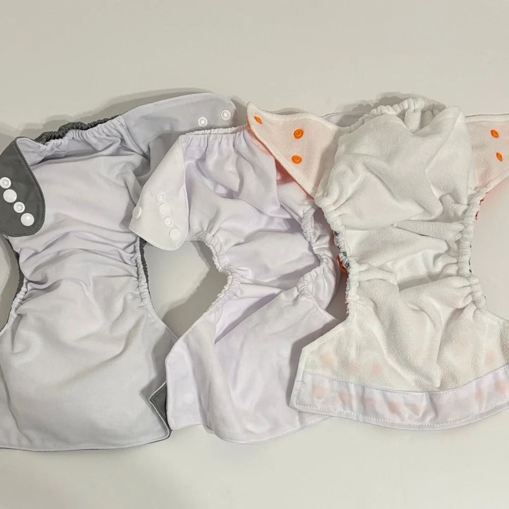 Gray and Orange Cloth Diaper Covers - 3